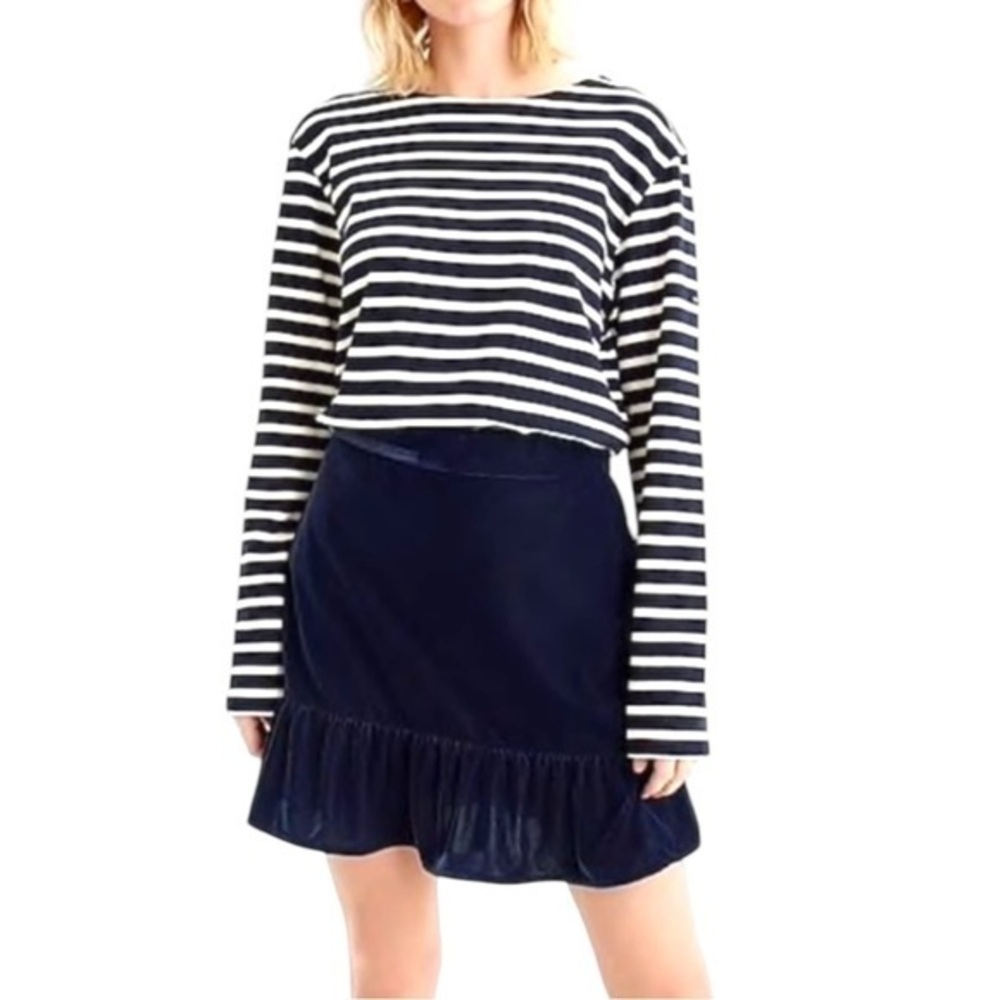 New with Tag J Crew Velvet Ruffle Hem Skirt